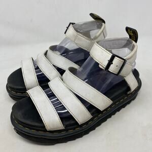 Dr. Martens Blaire White Leather Platform Sandals Women’s Size 9